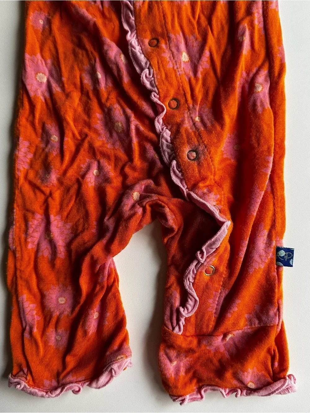 Kickee pants orange button up bamboo outfit 0-3 mo